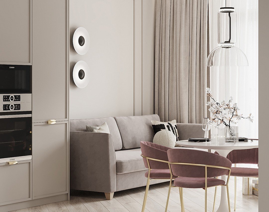 <p>Изысканная гостиная в нежных оттенках</p>